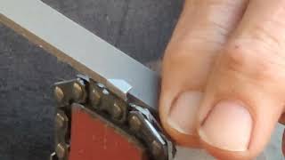 Square filing chainsaw chain [upl. by Ilrac]