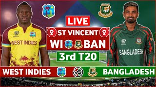 West Indies vs Bangladesh 3rd T20 Live Scores  WI vs BAN 3rd T20 Live Scores amp Commentary [upl. by Neeli]