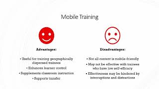 Training amp Development  Lecture 6  TechnologyBased Methods Part 1  Mobile Training [upl. by Aiekat]