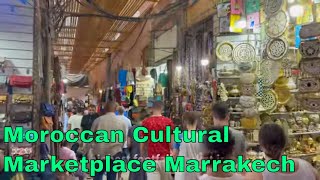 SOUK Market Walking  Marrakesh exploration of world famous cultural marketplace Morocco 4K UHD [upl. by Adnahsam]