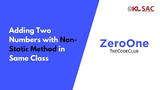 Java Tutorial Adding Two Numbers with NonStatic Method in Same Class [upl. by Jea]