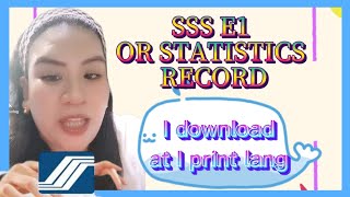 SSS E1 OR STATIC RECORD OR INFORMATION PARA PAG AAPLY SA TRABAHOALAMIN NEW UPDATED NI SSS 2022 [upl. by Yerhpmuh]