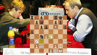 Magnus Carlsen vs Garry Kasparov  Reykjavik Iceland 2004 year chess [upl. by Fleisher101]