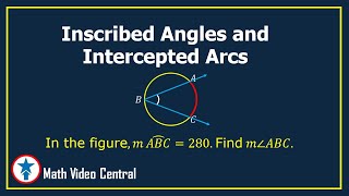 Inscribed Angles and Intercepted Arcs  Geometry  Math Video Central [upl. by Hawley]