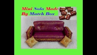 Mini Sofa Made By Match Box  Match Box Craft  Miniature Sofa  Mini seat [upl. by Shoshana]