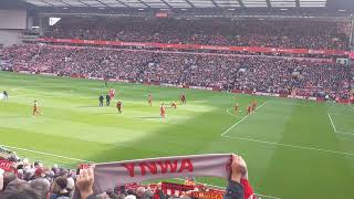 liverpoolfc v evertonfc teams walk out at anfield for merseysidederby on 211023 [upl. by Snahc715]