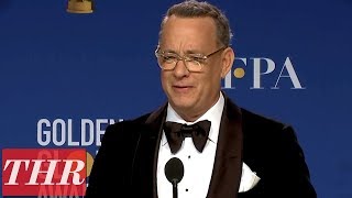 Cecil B deMille Award Recipient Tom Hanks Full Press Room Speech  THR [upl. by Nimzzaj]