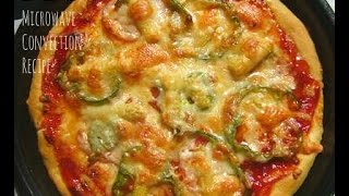 Make Veg Pizza in Microwave Convection Oven Recipe [upl. by Rosaleen384]