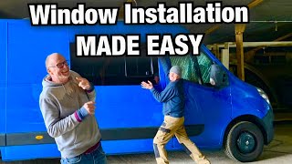 Renault Master Campervan bonded Window Installation [upl. by Nylannej52]