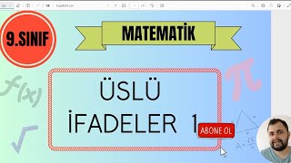 9Sınıf Matematik Yeni Müfredat  Üslü İfadeler 1 [upl. by Anual]