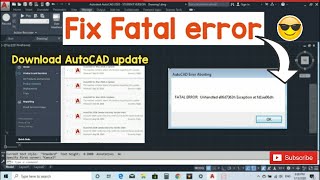 How to fix the problem of Fatal error amp AutoCAD crash🙄 [upl. by Kared]