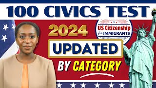 Updated Official 100 Civics Questions and Answers By Category for US Citizenship Interview 2024 [upl. by Ojeillib]