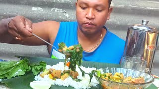 Im HUNGRY😋 PORK WITH LAI XAAK VERY SPICY CURRY🍛KING CHILI🍚ampGREEN LEAFmukbang mukbangaanaj [upl. by Stanly]