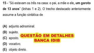 Concurso Ammpla Petrolina PE banca IDIB função sintática [upl. by Arraeit]