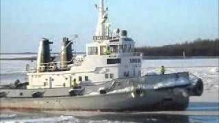 finnish tugboat simson breaking ice [upl. by Aible]