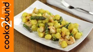 Gnocchi con gamberi e asparagi  Ricette primi piatti [upl. by Foulk853]