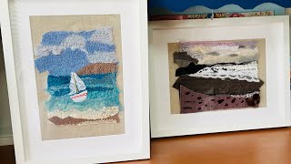 How to mount and frame some slow stitching textile art using ikea RODALM shadow box frames [upl. by Erihppas]