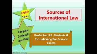 Sources of International Law [upl. by Nyltiac873]