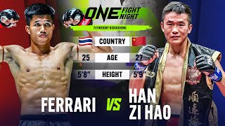 Wild Muay Thai Action 💪 Ferrari vs Han Zi Hao  Full Fight [upl. by Ataeb339]