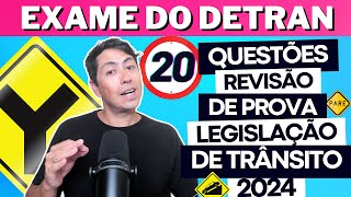 20 QUESTÕES ATUAIS COMENTADAS DO EXAME TEÓRICO 2024 Legislação de trânsito autoescola cnh [upl. by Sullecram]