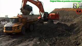 Articulated Dump Truck Volvo A40F Loading At Coal Mining [upl. by Jola]