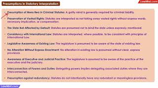 Presumptions in Statutory Interpretation External Aids to Interpretation of Statutes LLB [upl. by Hough582]