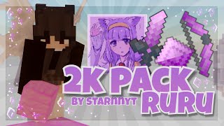 2K SUB PACK by starnnyt  Ruru 16x texture pack release  solo bedwars commentary [upl. by Hum776]