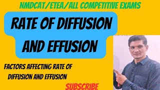 136 Rate of diffusion and effusion Factors affecting the rate of diffusion and effusion [upl. by Fretwell]