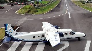 Flight taking off from the Lukla airport [upl. by Agretha]