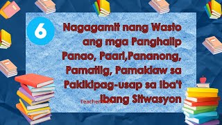 Nagagamit nang wasto ang mga panghalip na Panao paari pananong pamatligpanaklaw [upl. by Aletha]