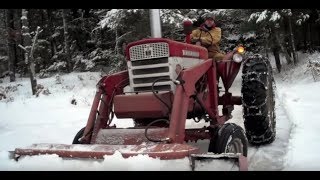 Otter Creek Redneck  International Harvester Farmall 460 Tractor Plowing Snow [upl. by Ardnaxela]