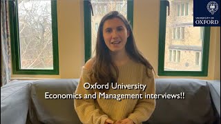 Oxford university Economics and Management interviews [upl. by Atnom944]