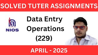 Nios TMA Data Entry Operations 229 April 2025 nios niostma nationalopenscholing [upl. by Sadira]