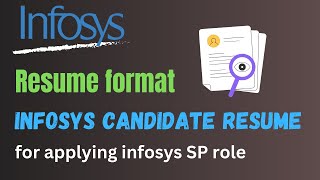 Infosys Resume format for applying SP role  Resume of Infosys employee [upl. by Gnel972]