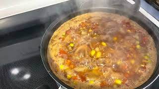 Fall Series Meal l Harvest Fall Soup with Beef Macaroni and Vegetables [upl. by Coben620]