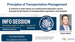 Principles of Transportation Management Course Information Session [upl. by Islek651]