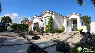 Top Turf Miami  How to Install Artificial Turf Driveway Strips [upl. by Harrad791]