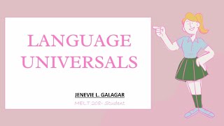 LANGUAGE UNIVERSALS  Fundamental Aspects of Language  MELT 208 [upl. by Etteraj]