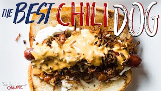 The Best Chili Dog Recipe  SAM THE COOKING GUY [upl. by Eirot]