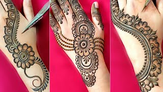 Top 3 stylish back hand mehndi design  Mehndi design  easy amp simple mehndi  Mehndi  Mehandi [upl. by Aniretak]