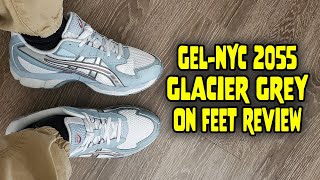 Asics GelNYC 2055 Glacier Grey On Feet Review 1203A542 020 [upl. by Sucul281]