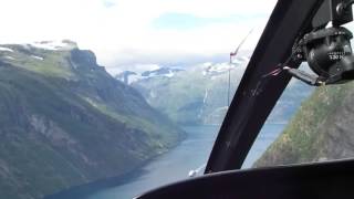 GeirangerFjord Helicopter Tour Amazing View 20170726 [upl. by Ly]