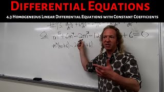 Differential Equations Lecture 43 Homogeneous Linear Equations with Constant Coefficients [upl. by Surtimed]