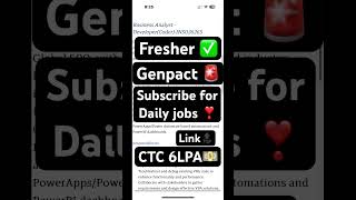 Genpact Fresher Jobs ❤️ [upl. by Akilaz]