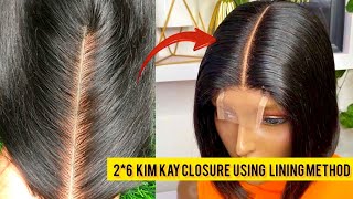 HOW TO VENTILATE A LACE CLOSURE  2 by 6 Kim Kay closure Using the Lining method Beginner Friendly [upl. by Llirrehs650]