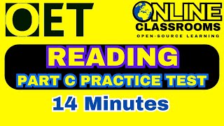 Oet reading part c practice test  OET 20 Online Classroom [upl. by Rie]