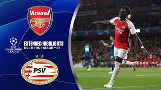 Arsenal vs PSV Extended Highlights  UCL Group Stage MD 1  CBS Sports Golazo [upl. by Burns157]