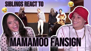 Siblings react to quotwhat happens during a mamamoo fansignquot WHAT A BEAUTIFUL MESS 😂 REACTION 🙃 [upl. by Eninnaej]