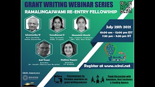 SciROI Grant Writing Webinar Series Ramalingaswami Reentry Fellowship [upl. by Watanabe]