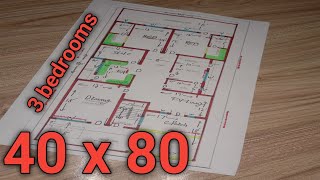 40 x 80 house plan map  40x80 home design 4080 house design [upl. by Spanos]